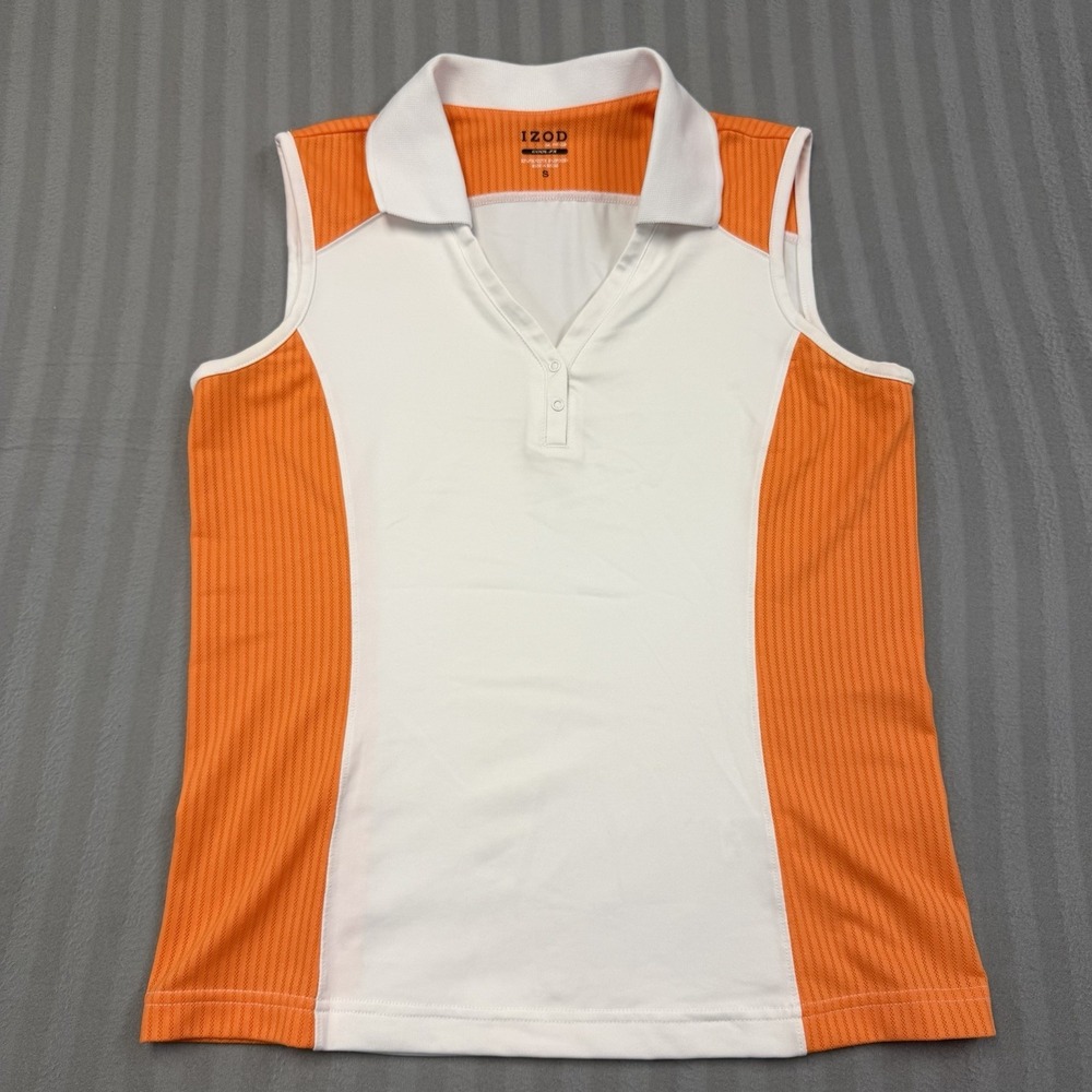 IZOD XFG Cool FX Orange White Golf Polo Women's Size Small‎